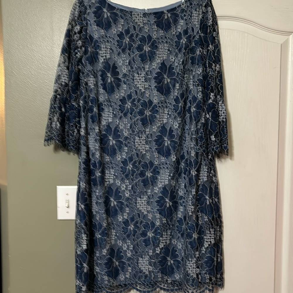 Beautifully blue and silver lace dress